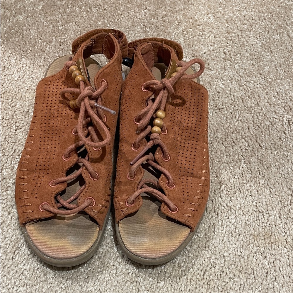 Toms Brown Perforated Kids Sandals